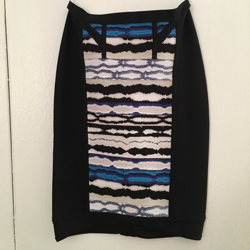 Herve Leger patterned bandage skirt S NWT